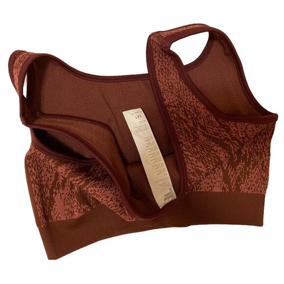 Fabletics Cherry Mocha Snakeskin Animal Print‎ Sports Bra Top Size Medium - Picture 4 of 6